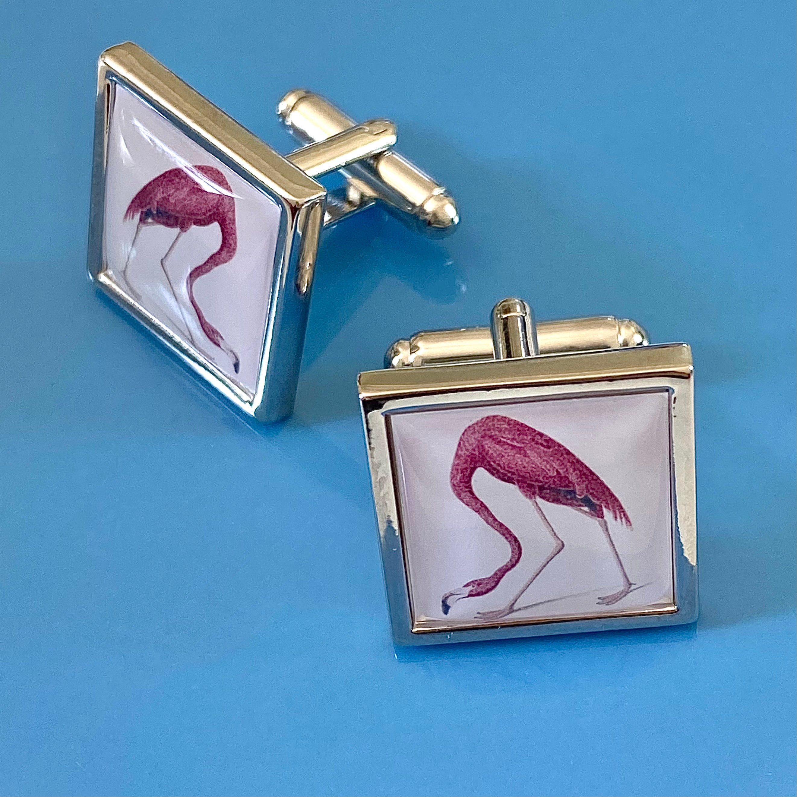 Cufflinks - Audubon Flamingo