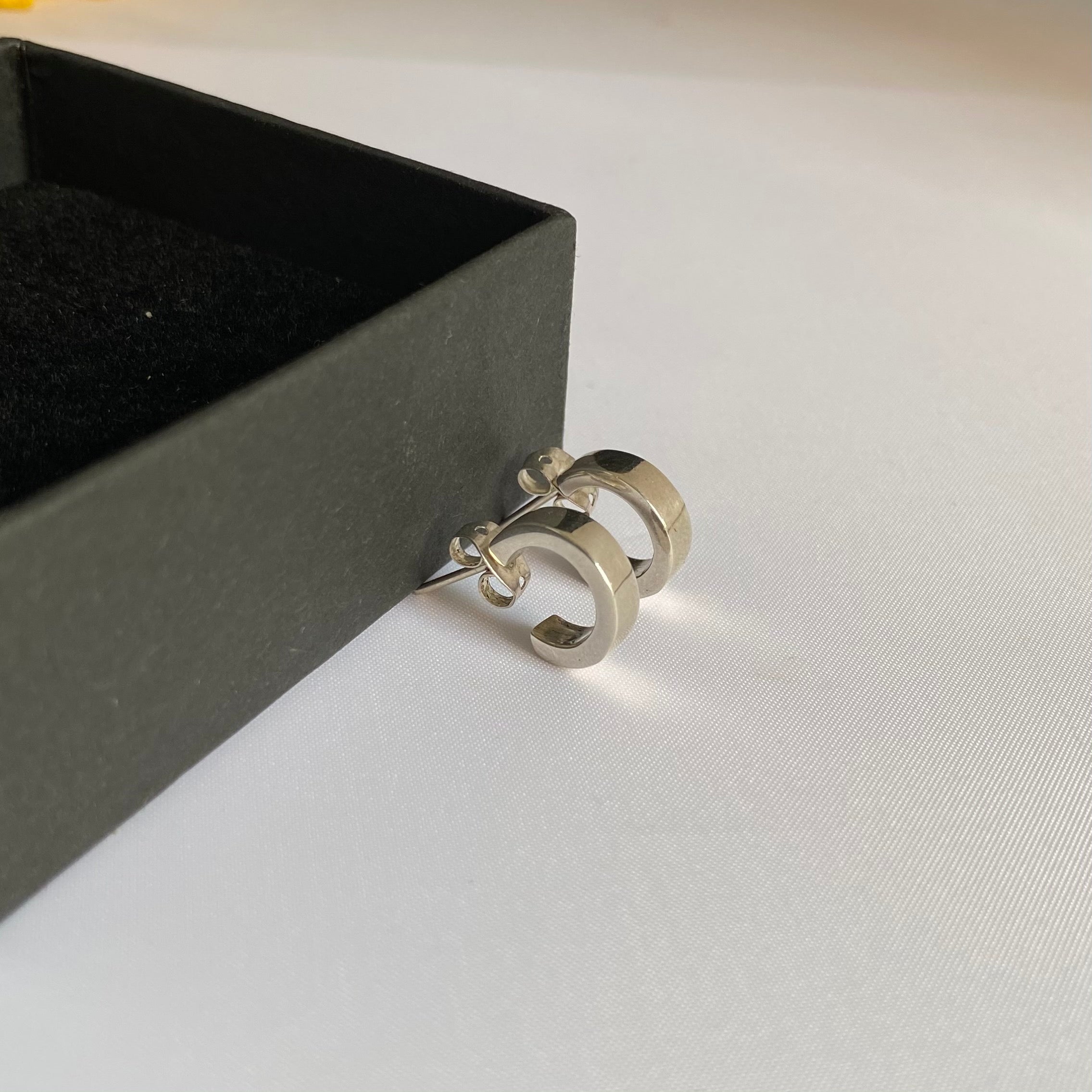 Silver Small Flat Hoop Earrings