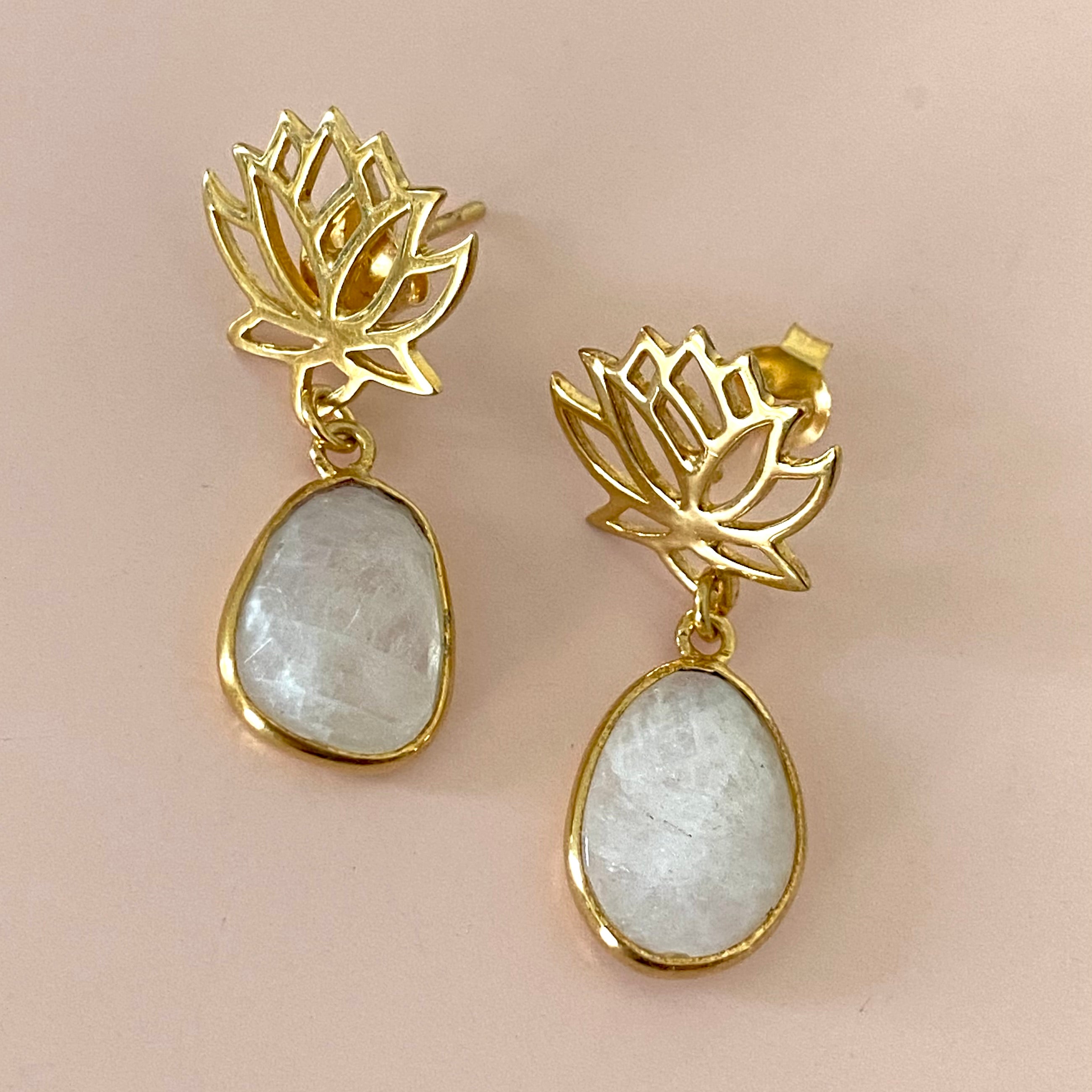 Goldplated Silver Moonstone Earring