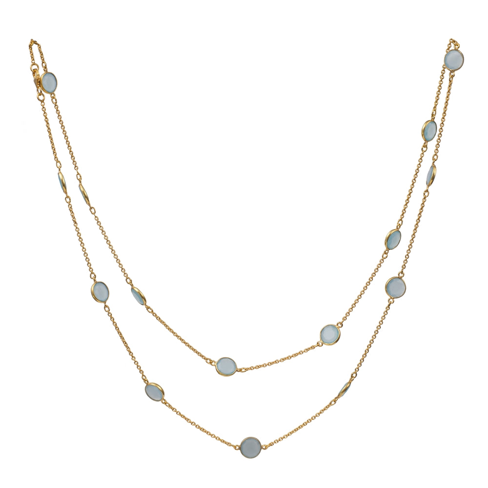 Gold Plated Semiprecious Stone Necklace
