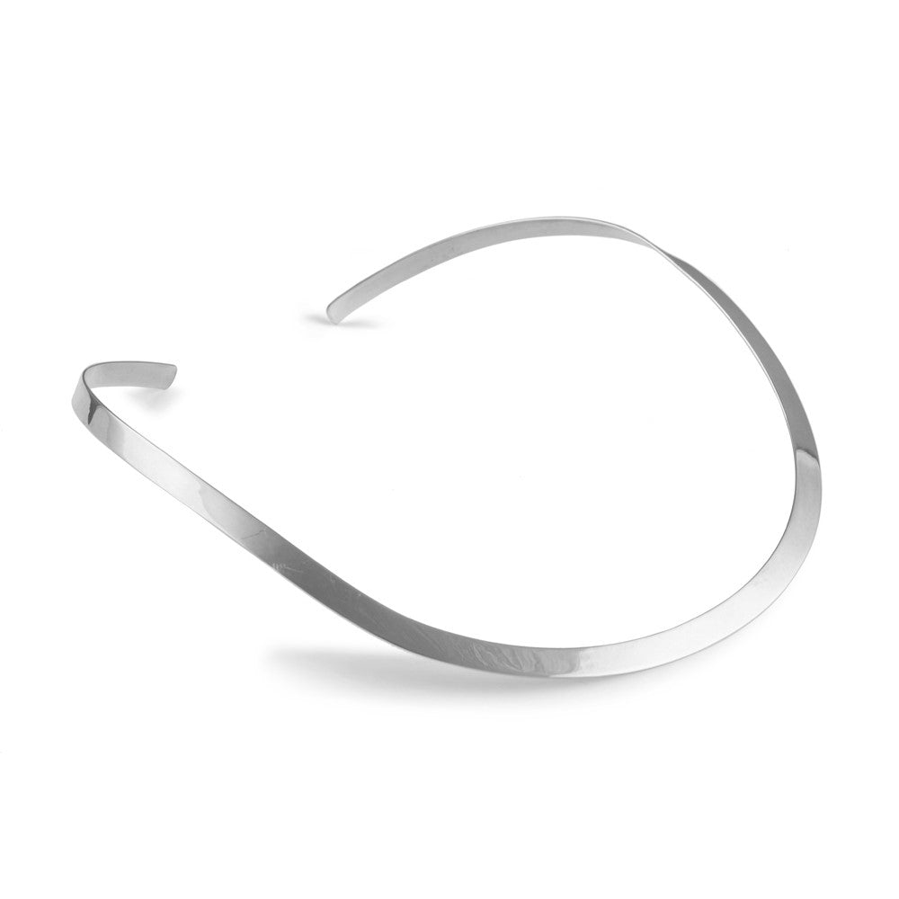 Flat Sterling Silver Choker Necklace (5mm width)