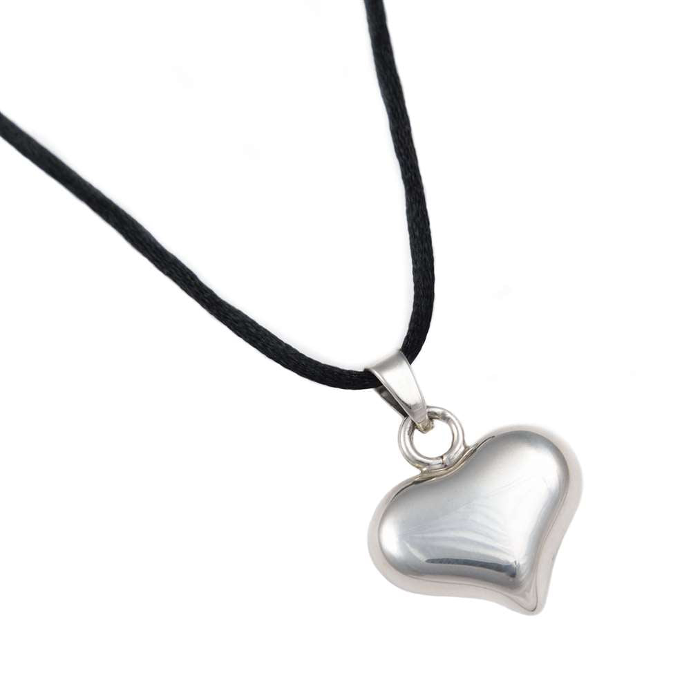 Silver Pendant - Puffed Heart
