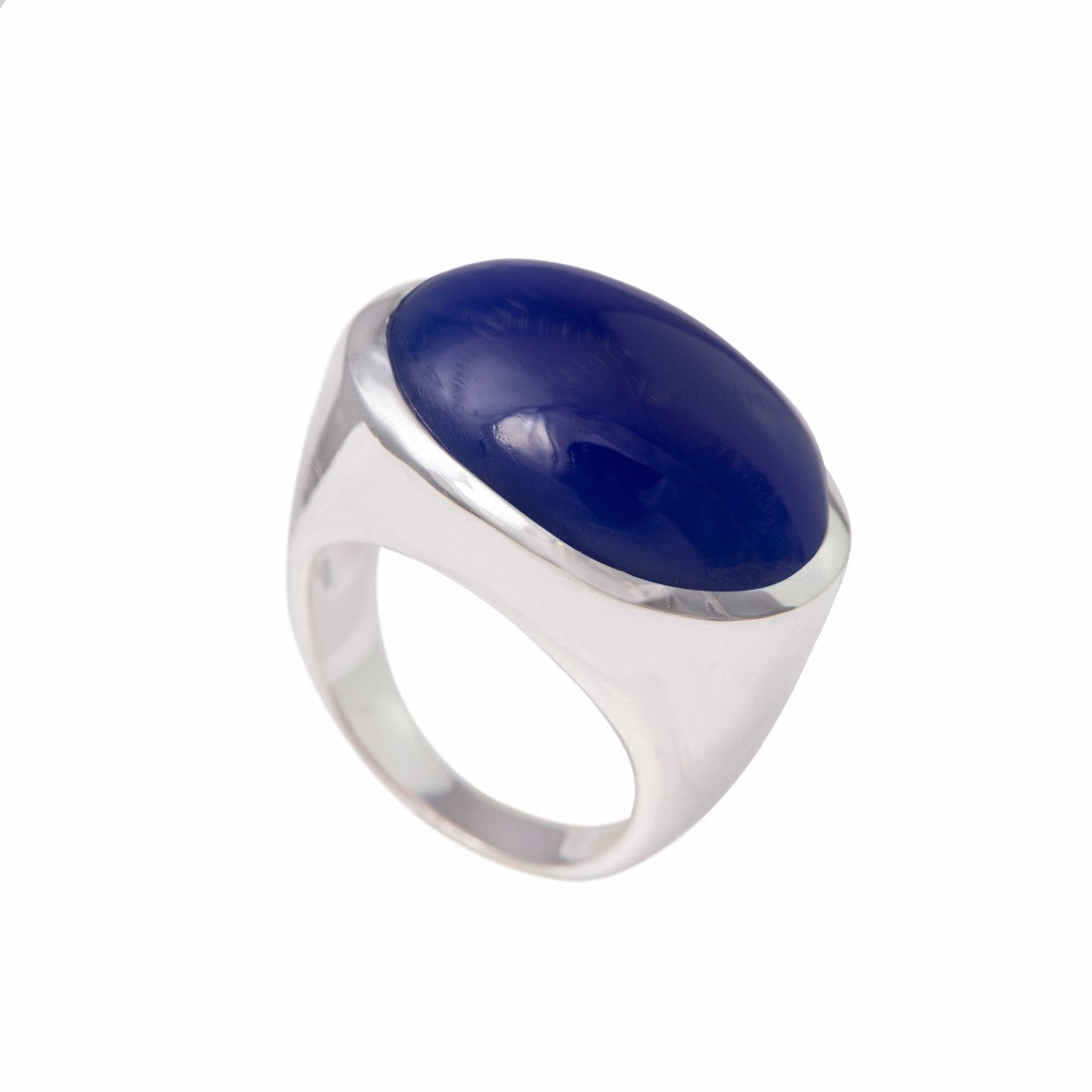 Statement Sterling Silver Blue Chalcedony Gemstone Ring