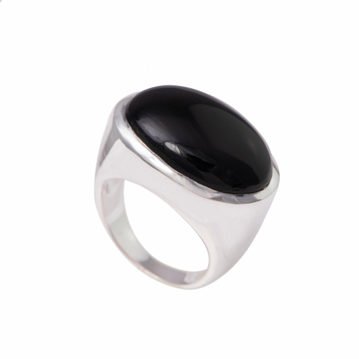 Statement Sterling Silver Black Onyx Gemstone Ring