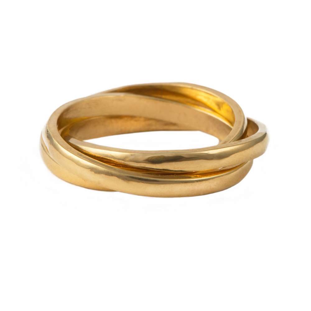Intertwined Gold Plated Silver Ring - 3 Bands