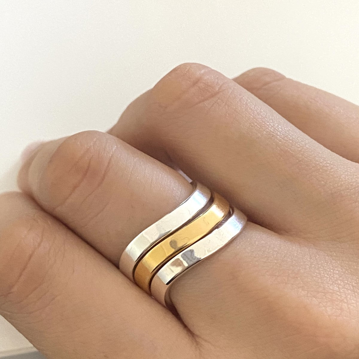 Gold Plated Sterling Silver Wave Ring