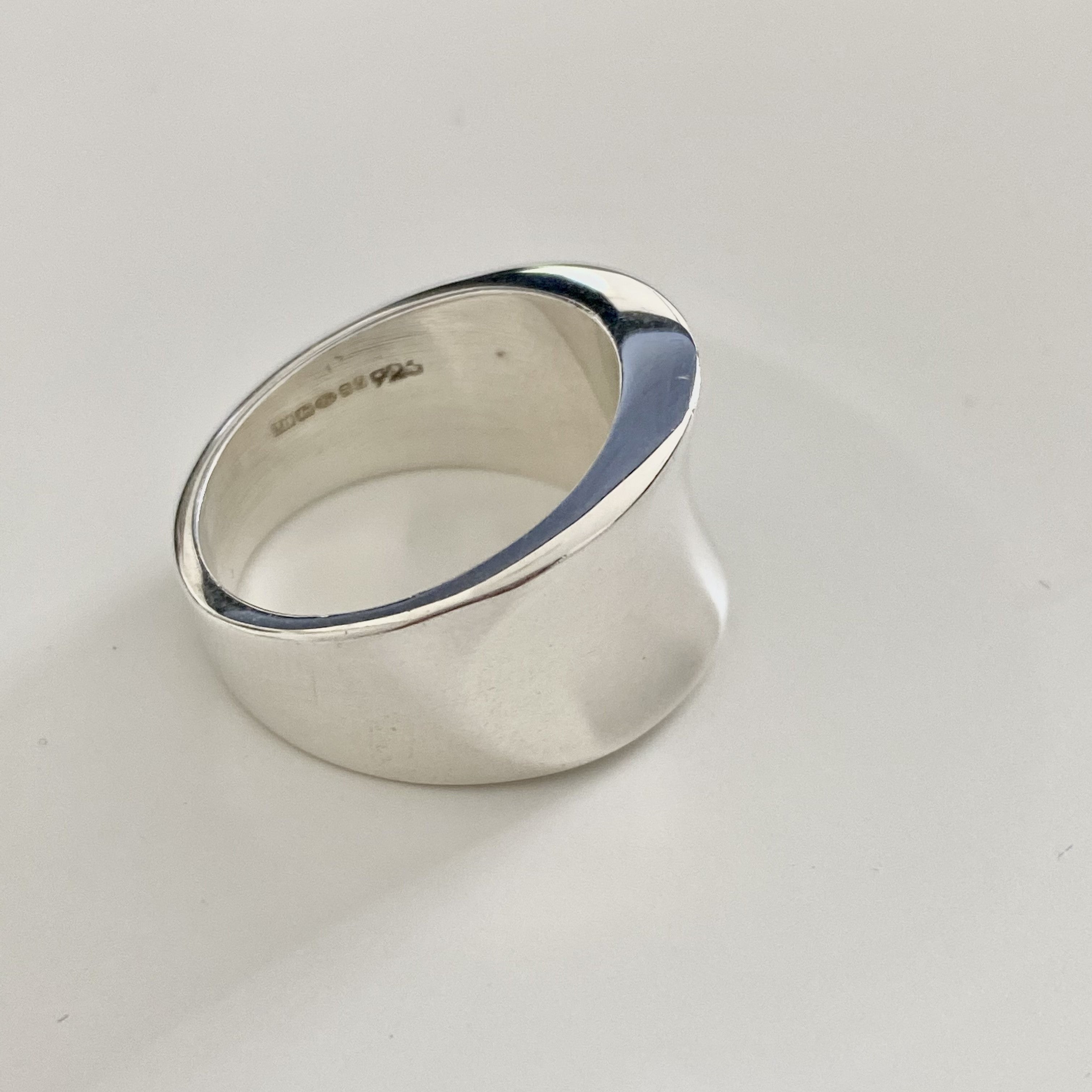 Sterling Silver Concave Tapered Ring