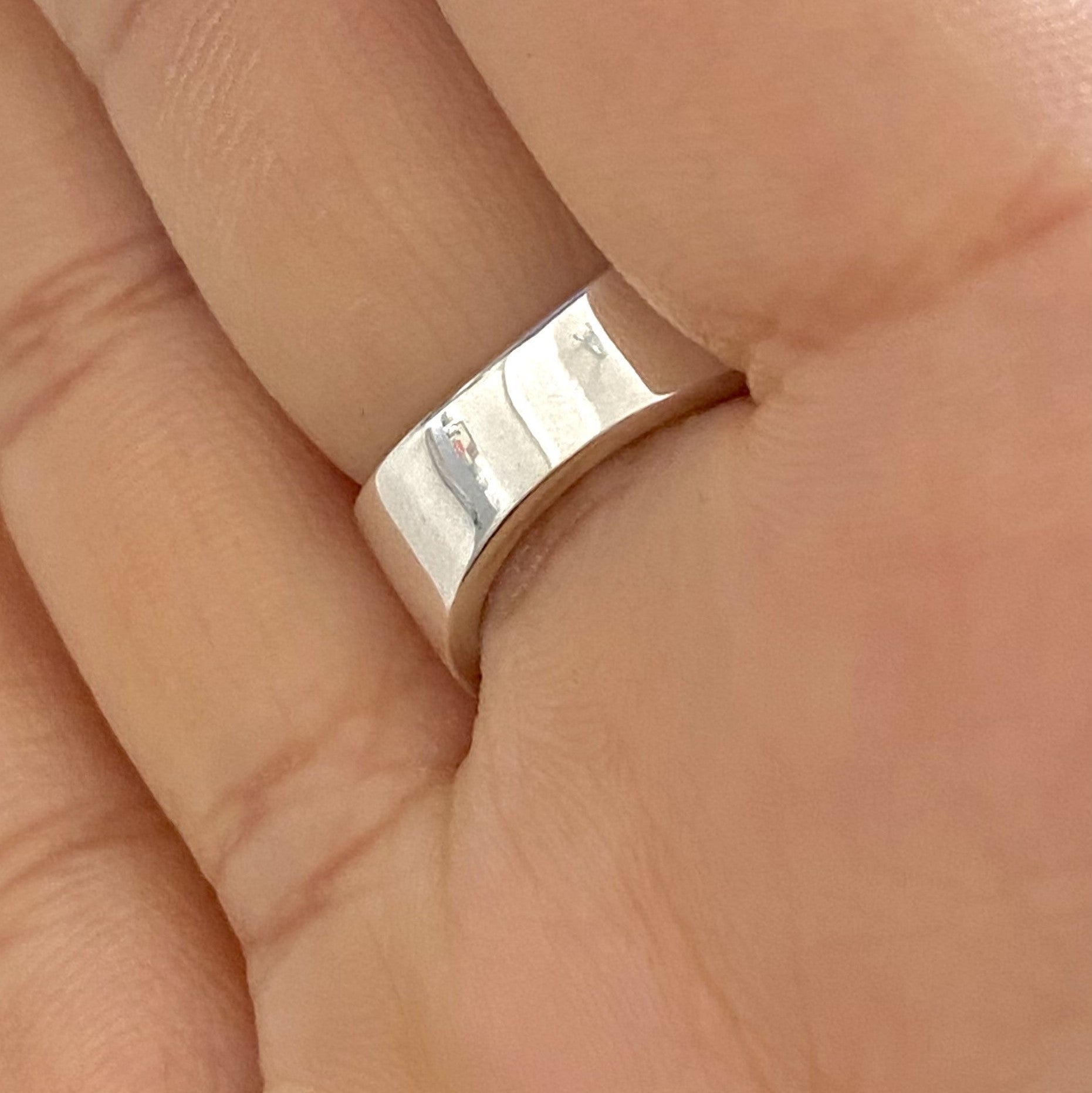 Sterling Silver Concave Tapered Ring