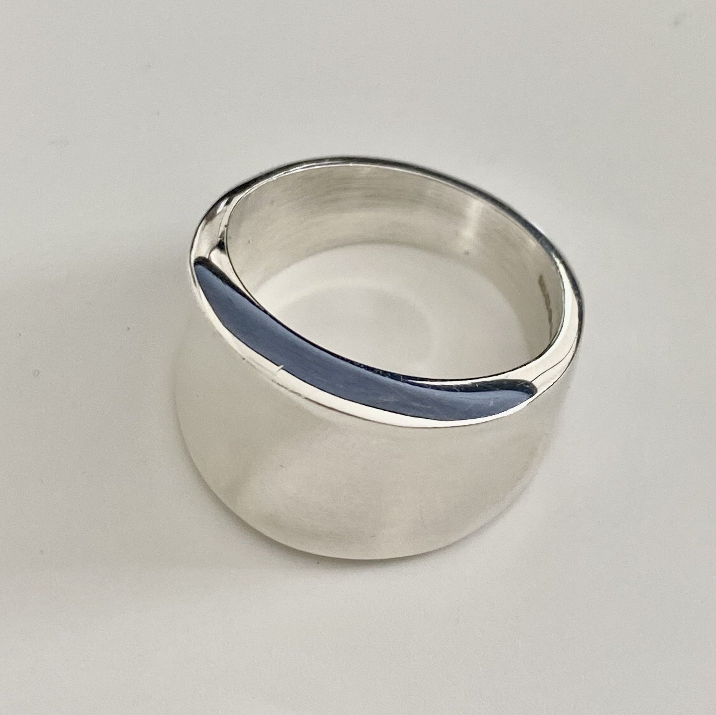 Sterling Silver Concave Tapered Ring