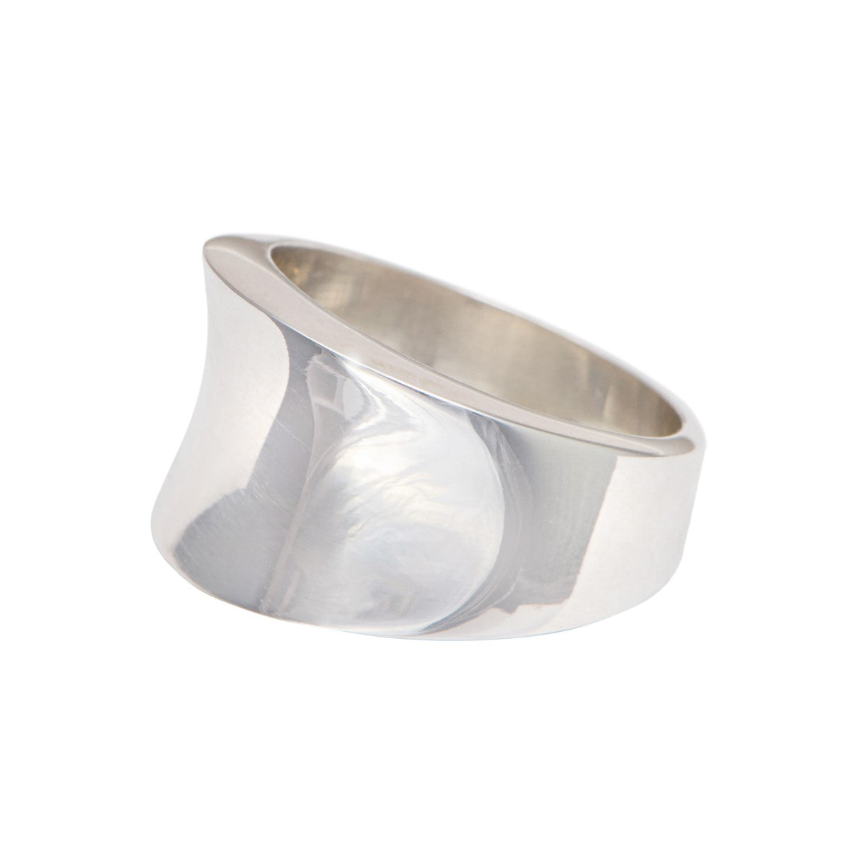 Sterling Silver Concave Tapered Ring