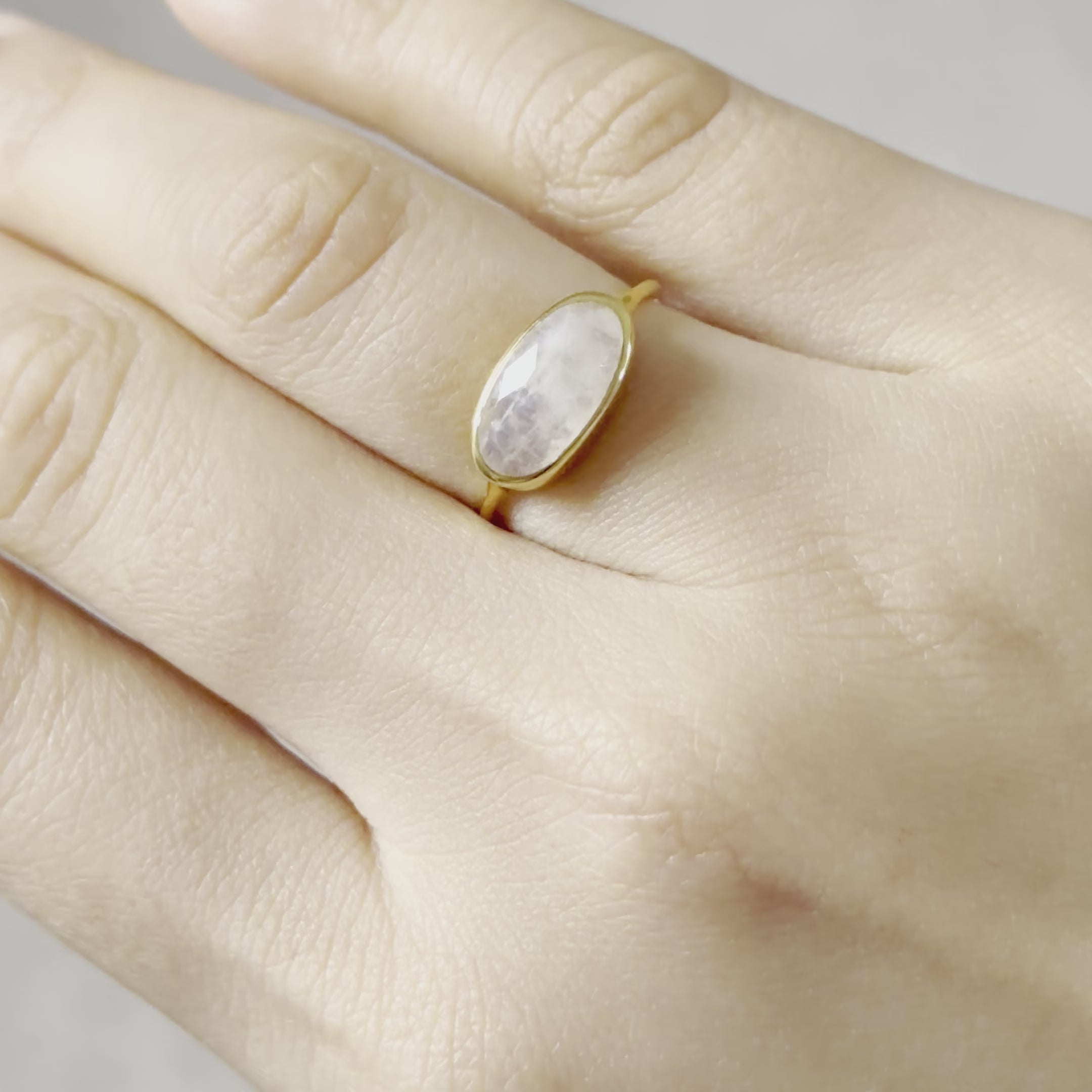 Faceted on sale moonstone ring