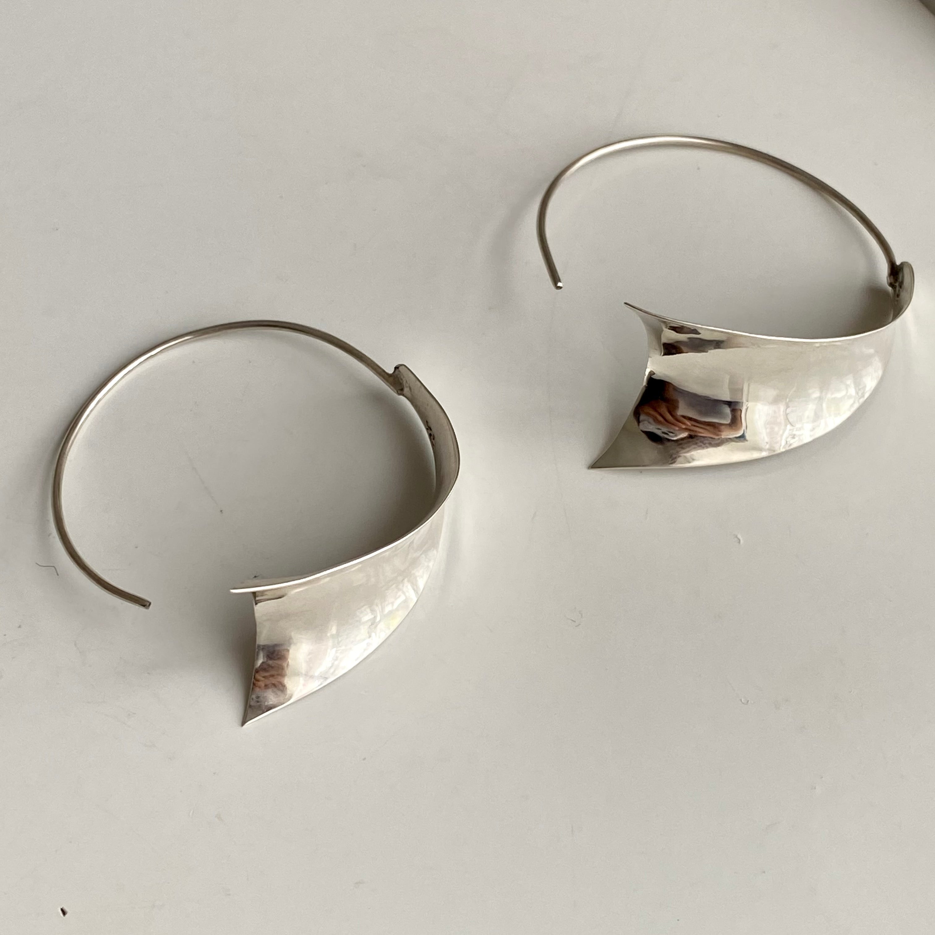 Silver threader hoop earrings on sale