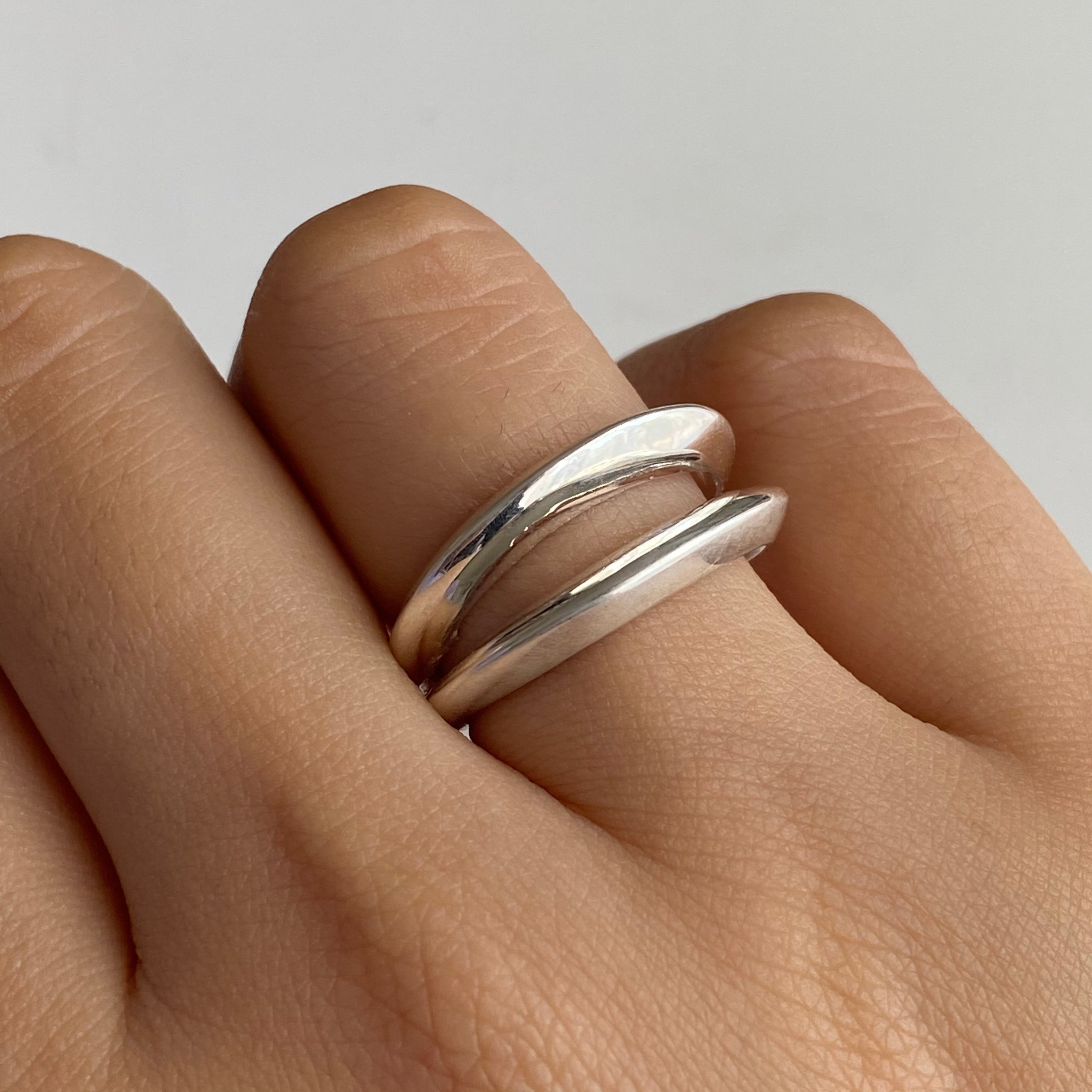 Sterling Silver Two Line Ring