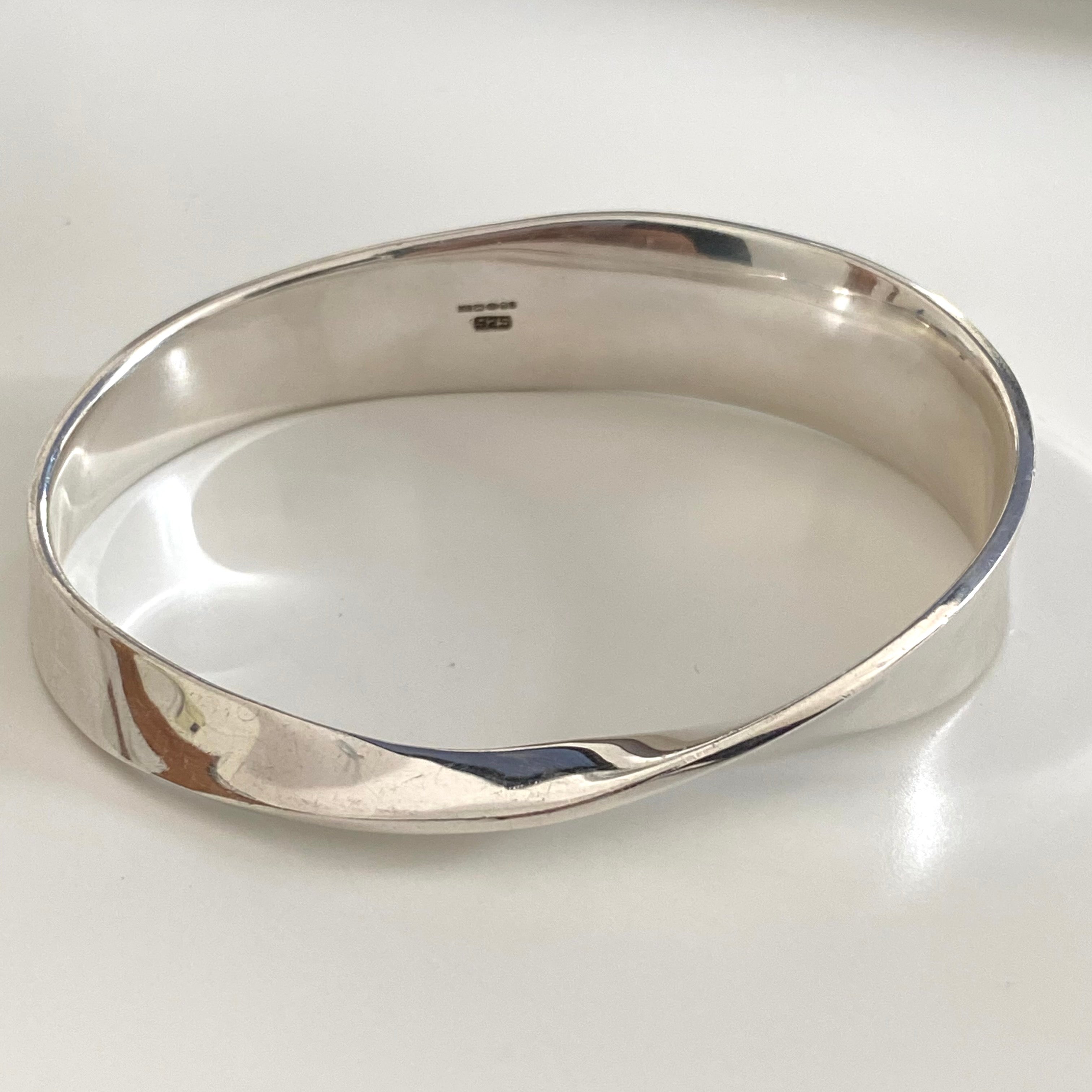 Heavy Sterling Silver Bangle With a Twist