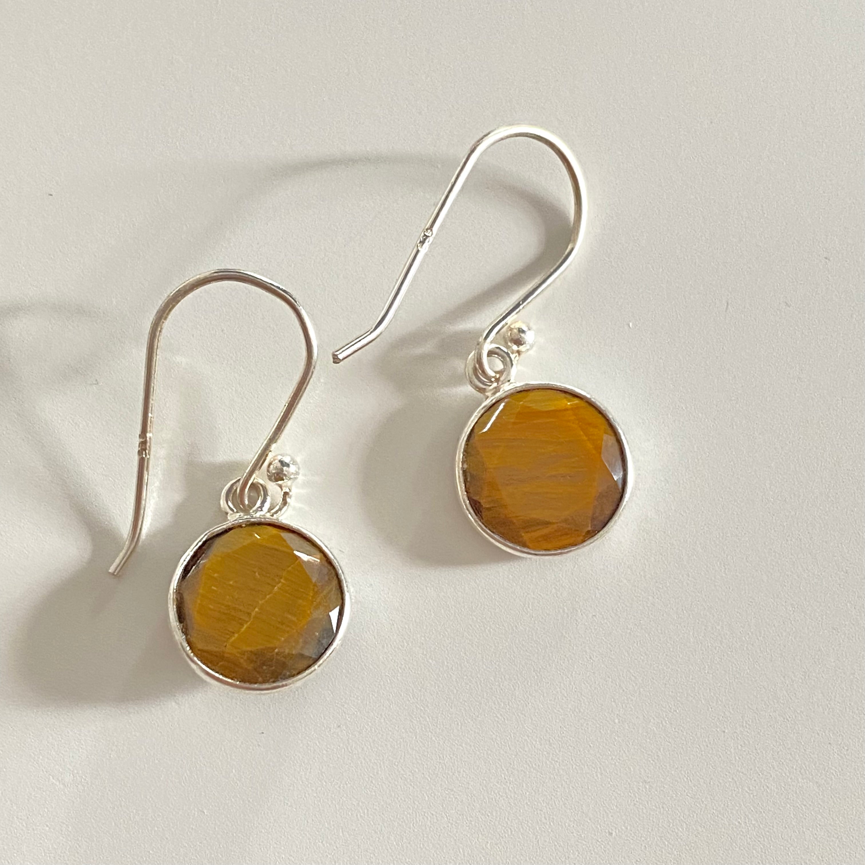 Tiger's Eye Sterling Silver Earrings 