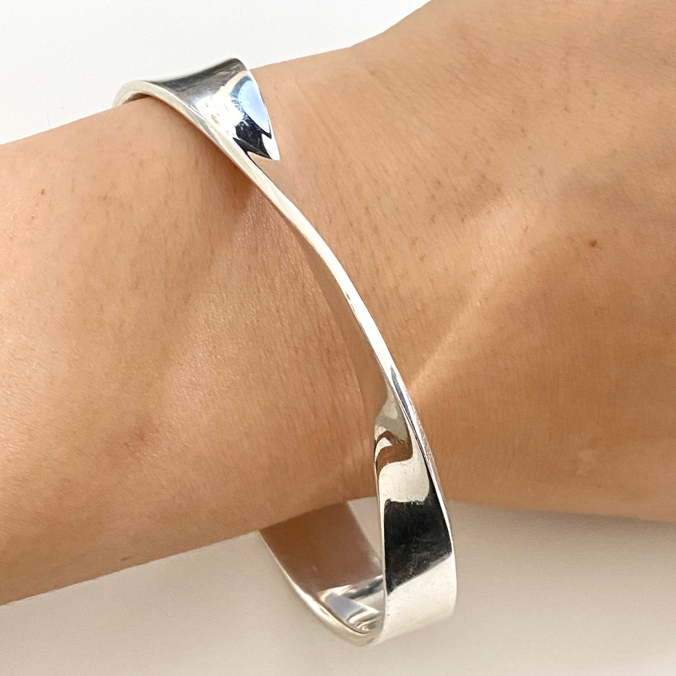 Heavy Sterling Silver Bangle With a Twist