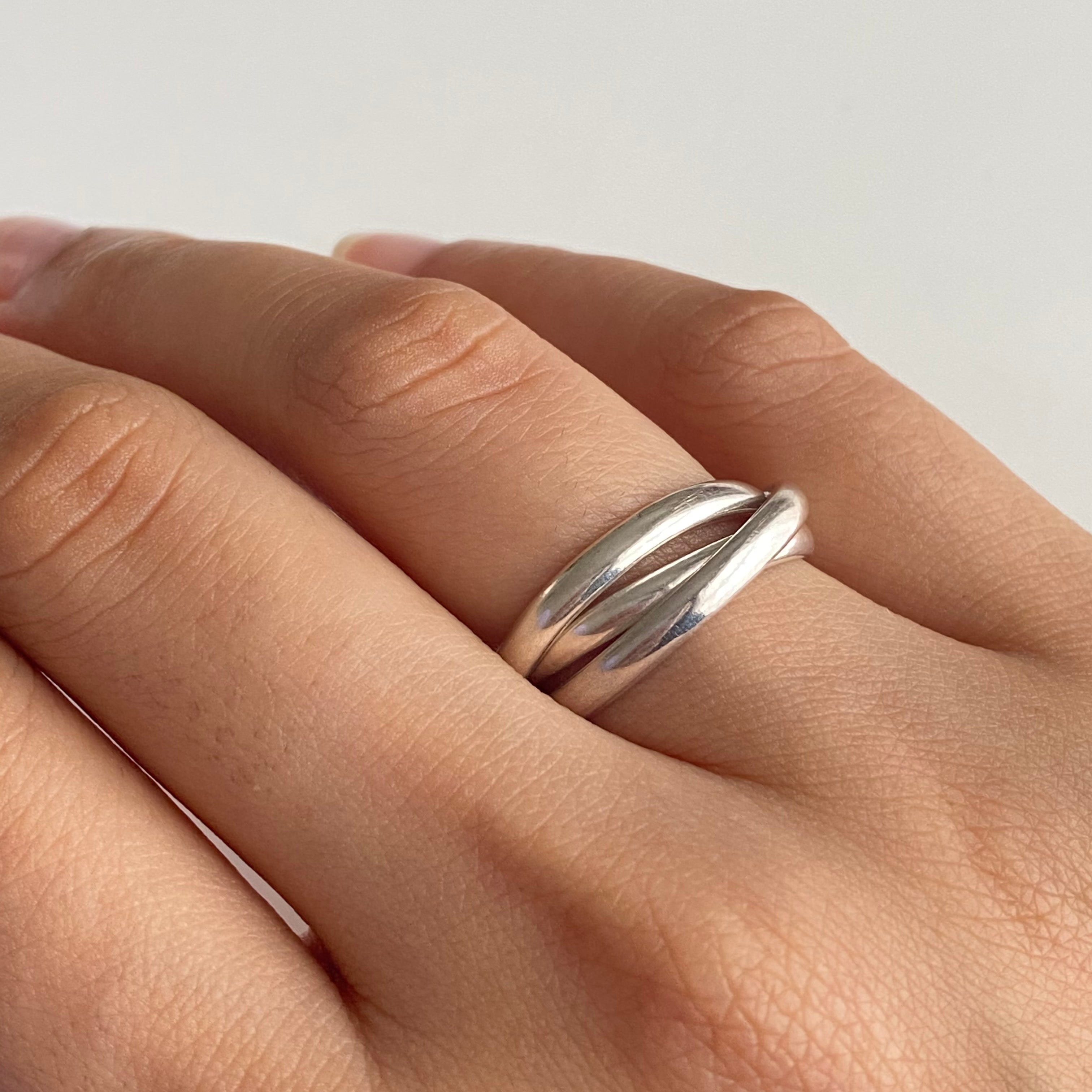 Intertwined Sterling Silver Ring - 3 Bands