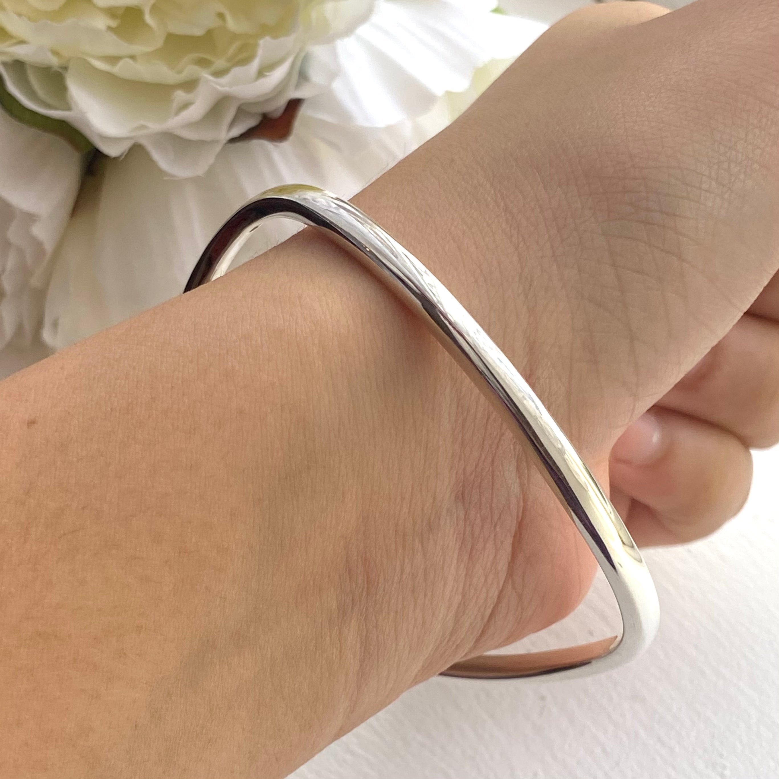 Wavy Solid Sterling Silver Bangle