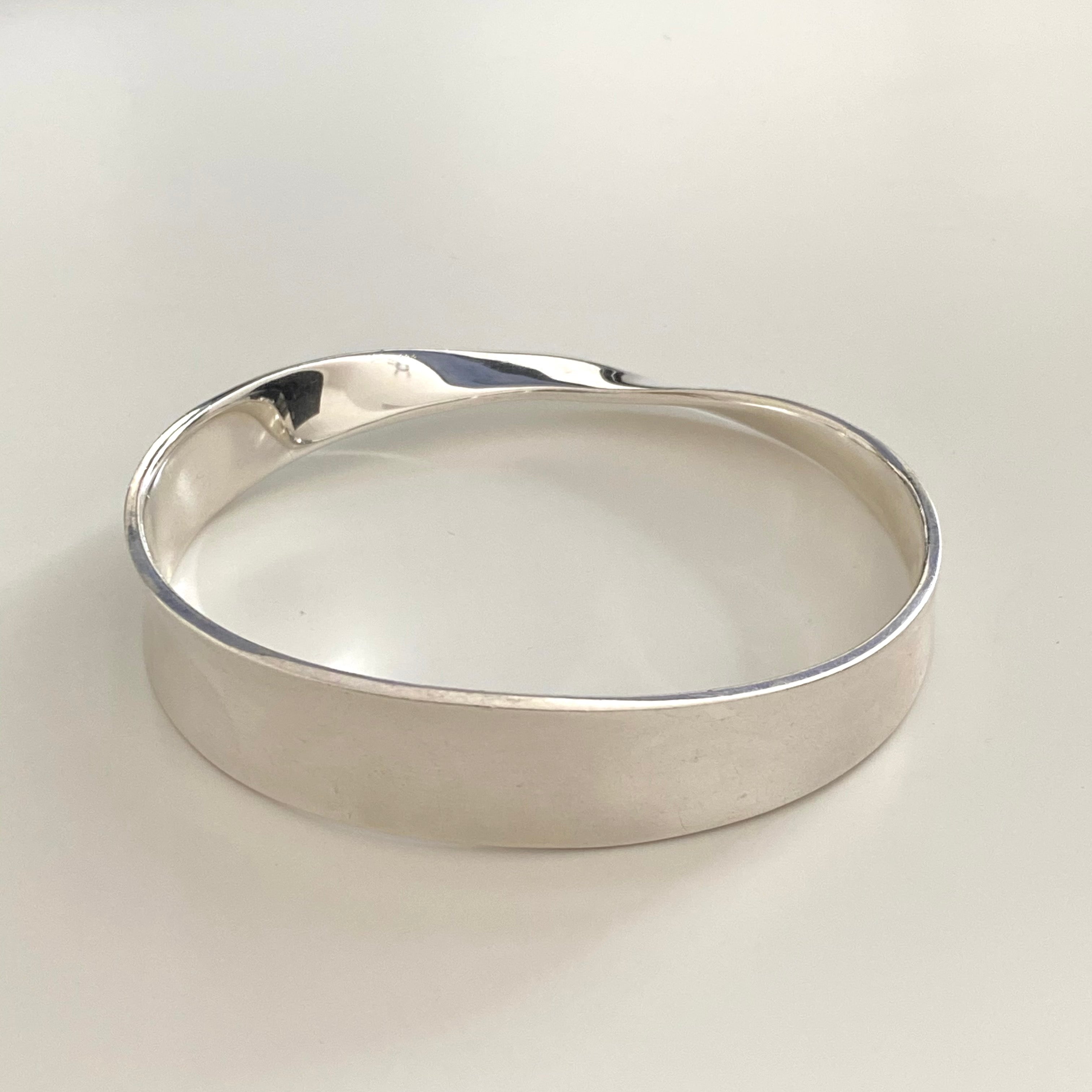 Heavy Sterling Silver Bangle With a Twist