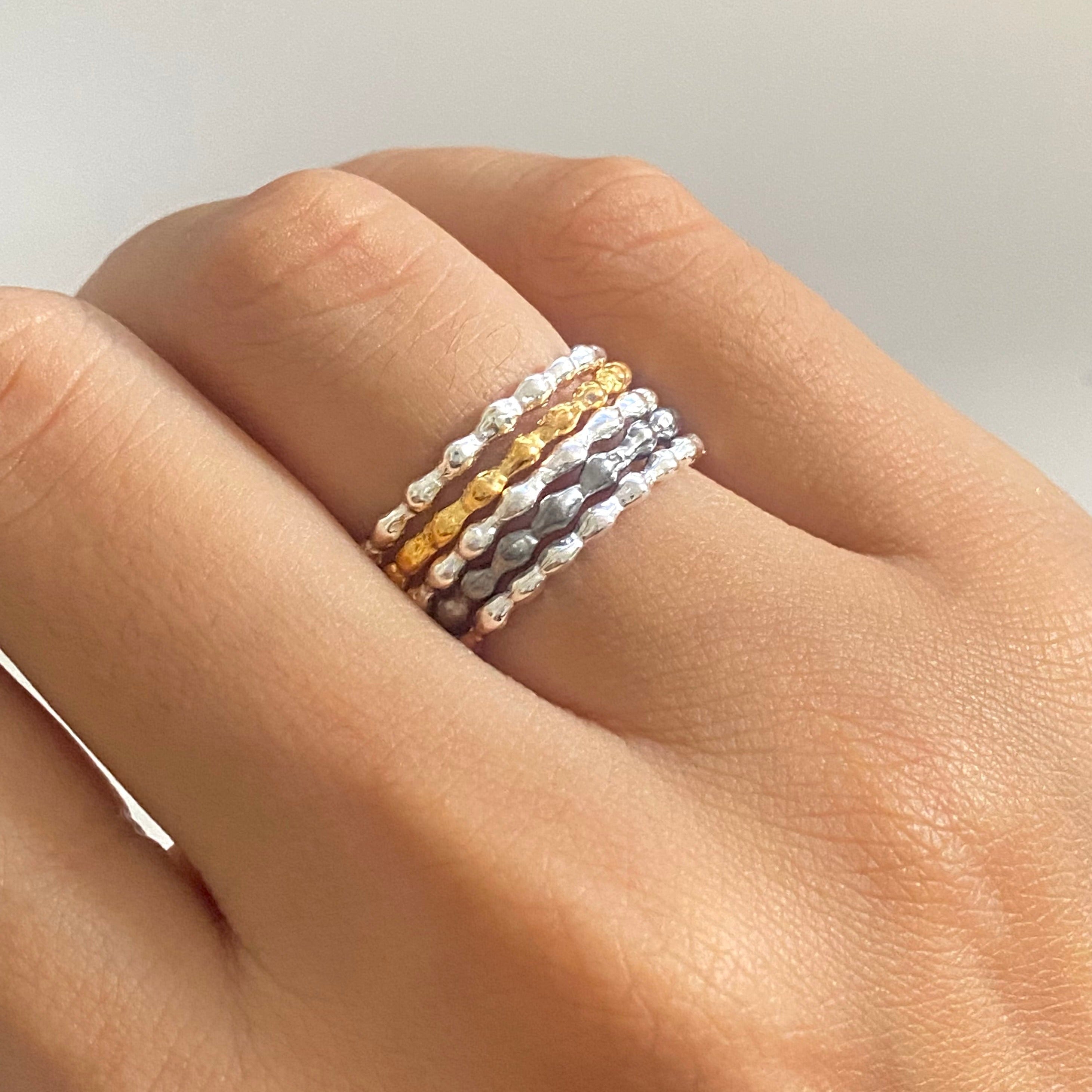 Sterling Silver 5 Band Ring - Milina London