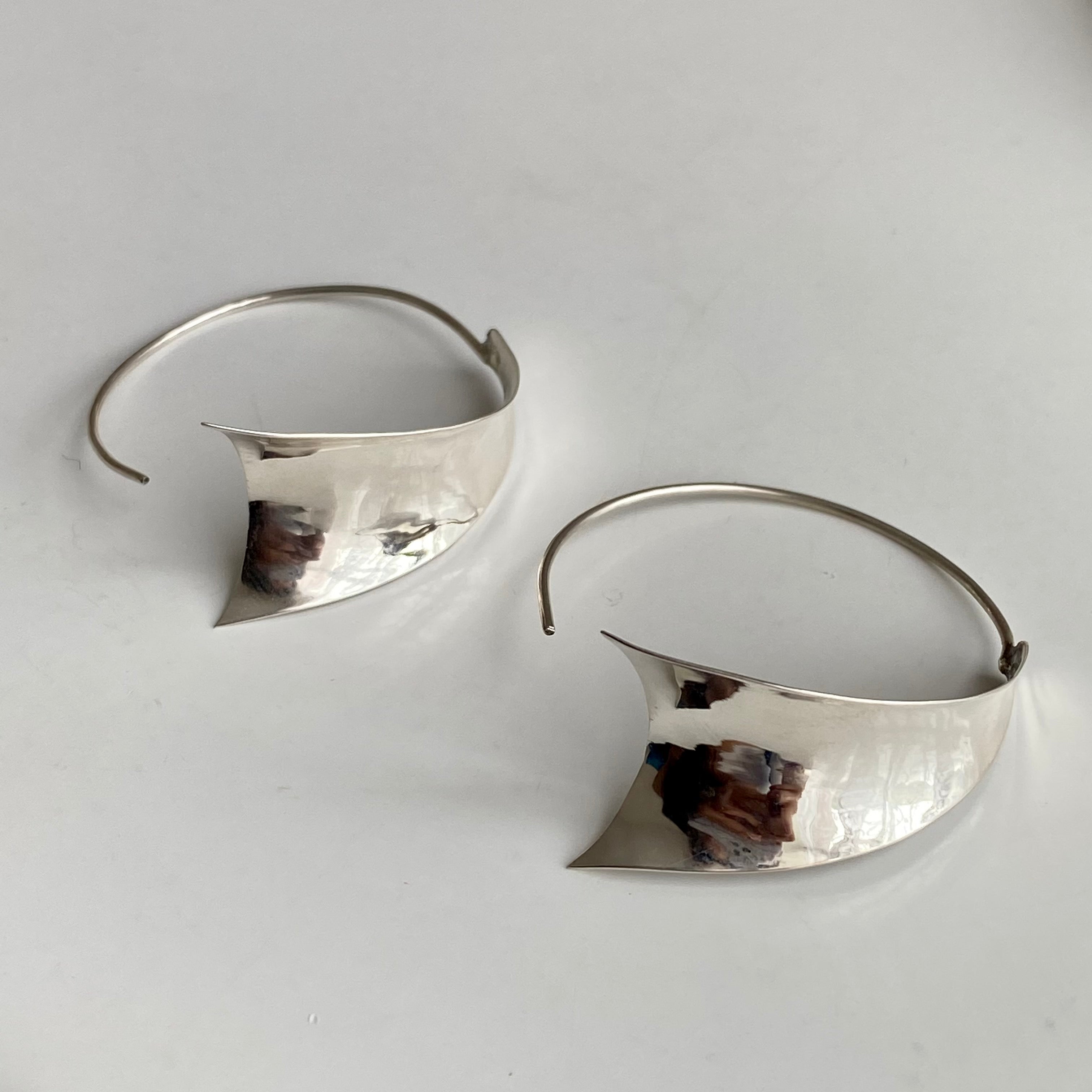 Sterling Silver Circle Threader Hoop Earrings