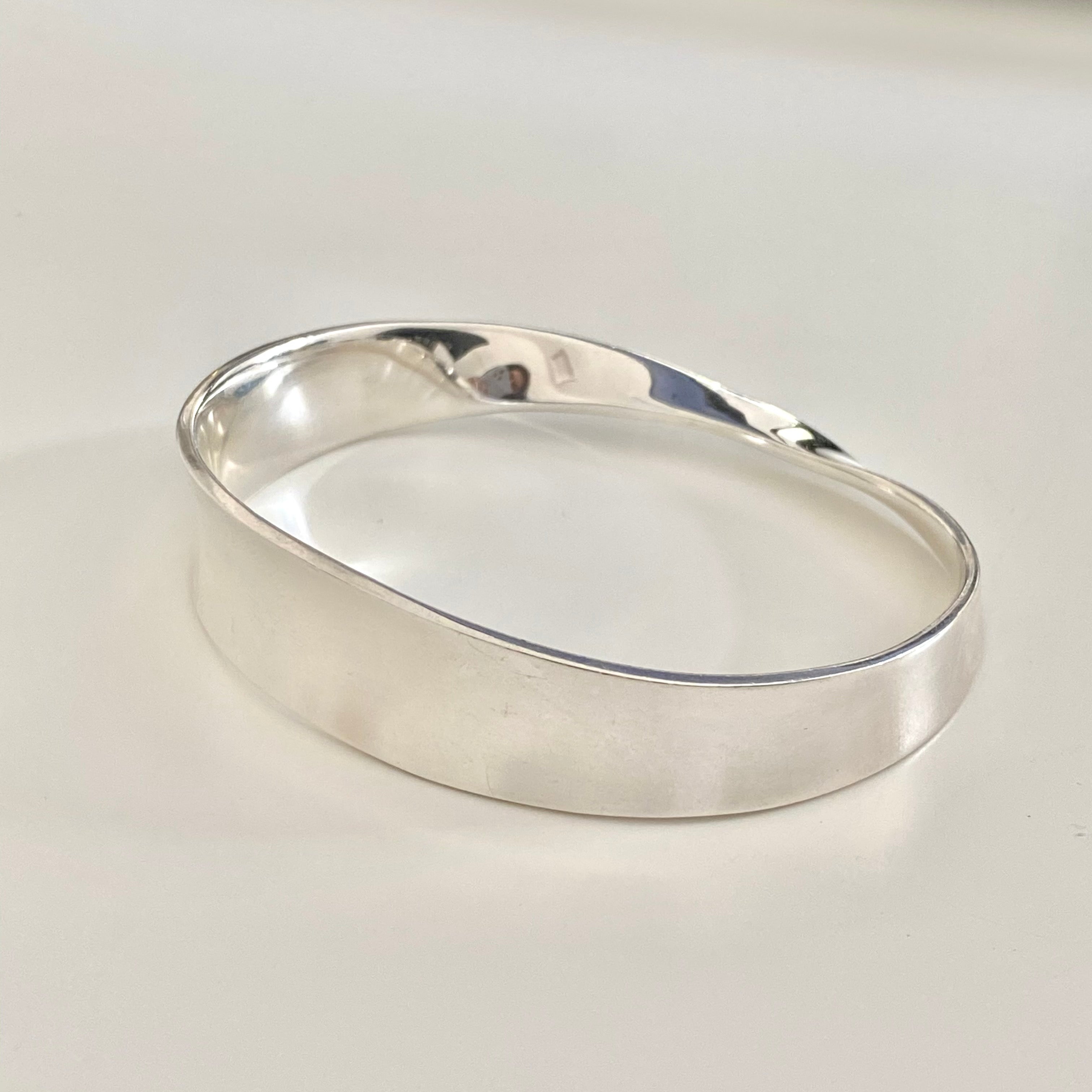 Heavy Sterling Silver Bangle With a Twist