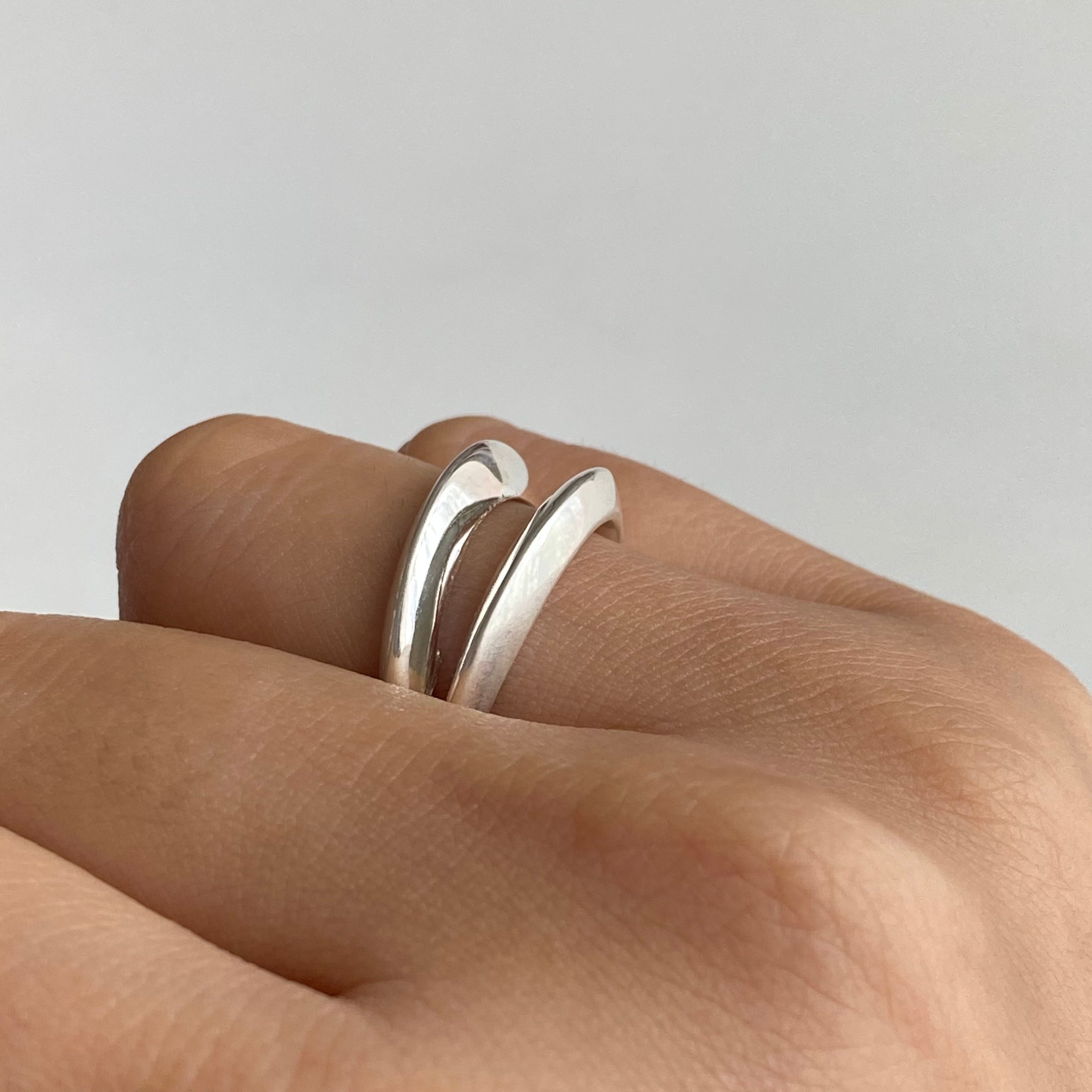 Sterling Silver Two Line Ring