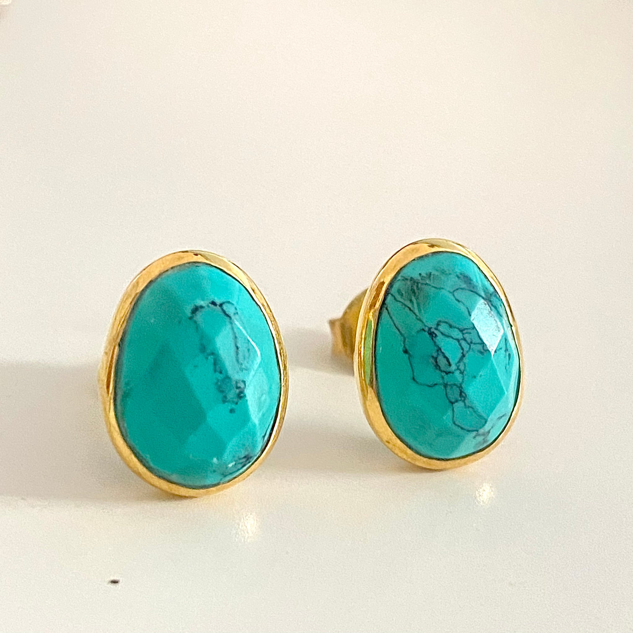 Teal stud earrings shop