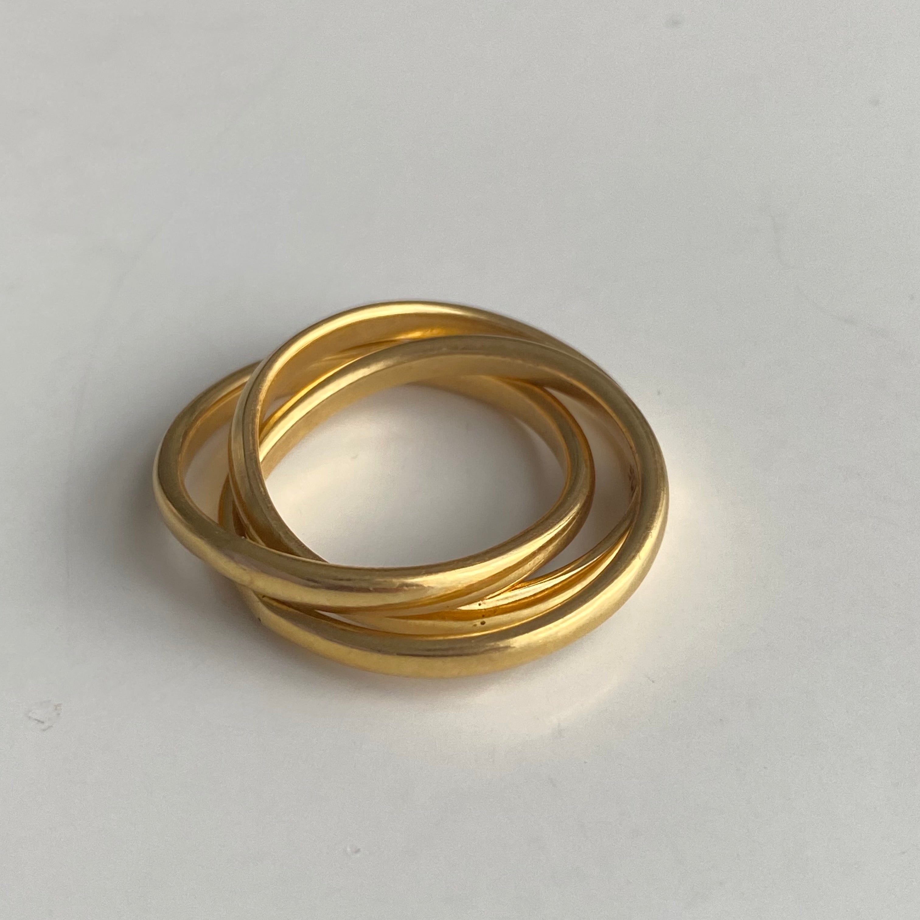 Intertwined Gold Plated Sterling Silver Ring - 3 Bands