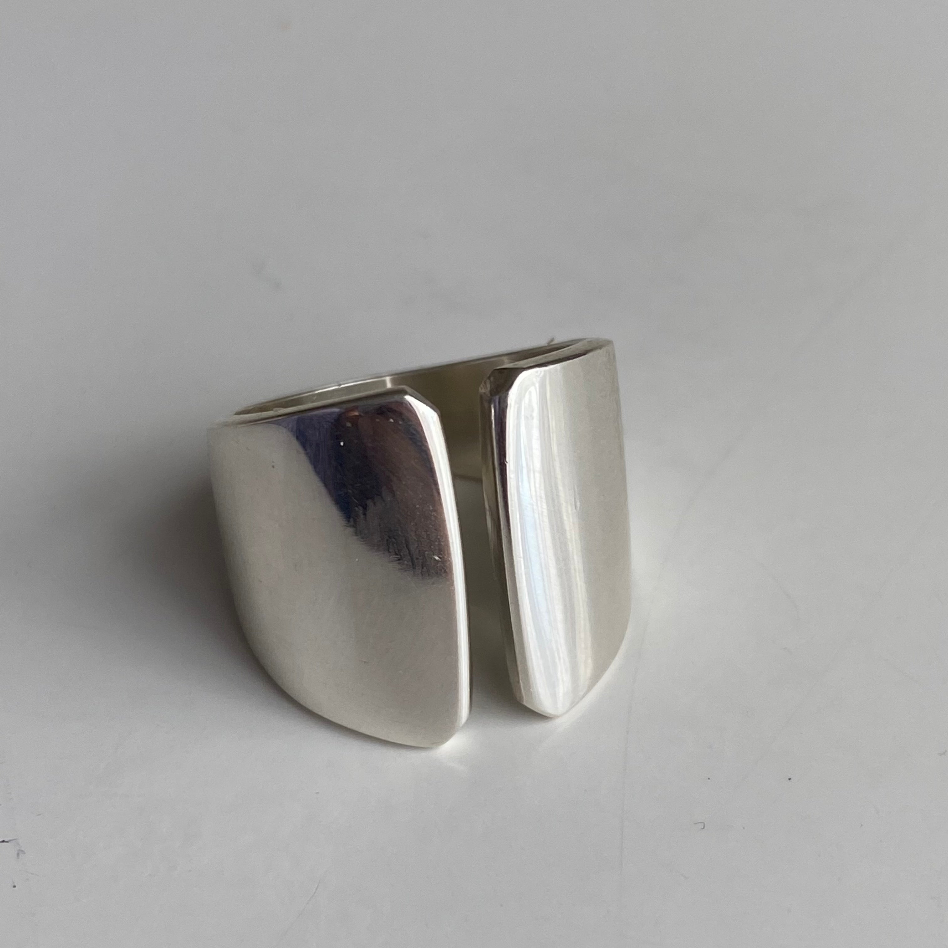 Sterling Silver Wide Chunky Gap Ring