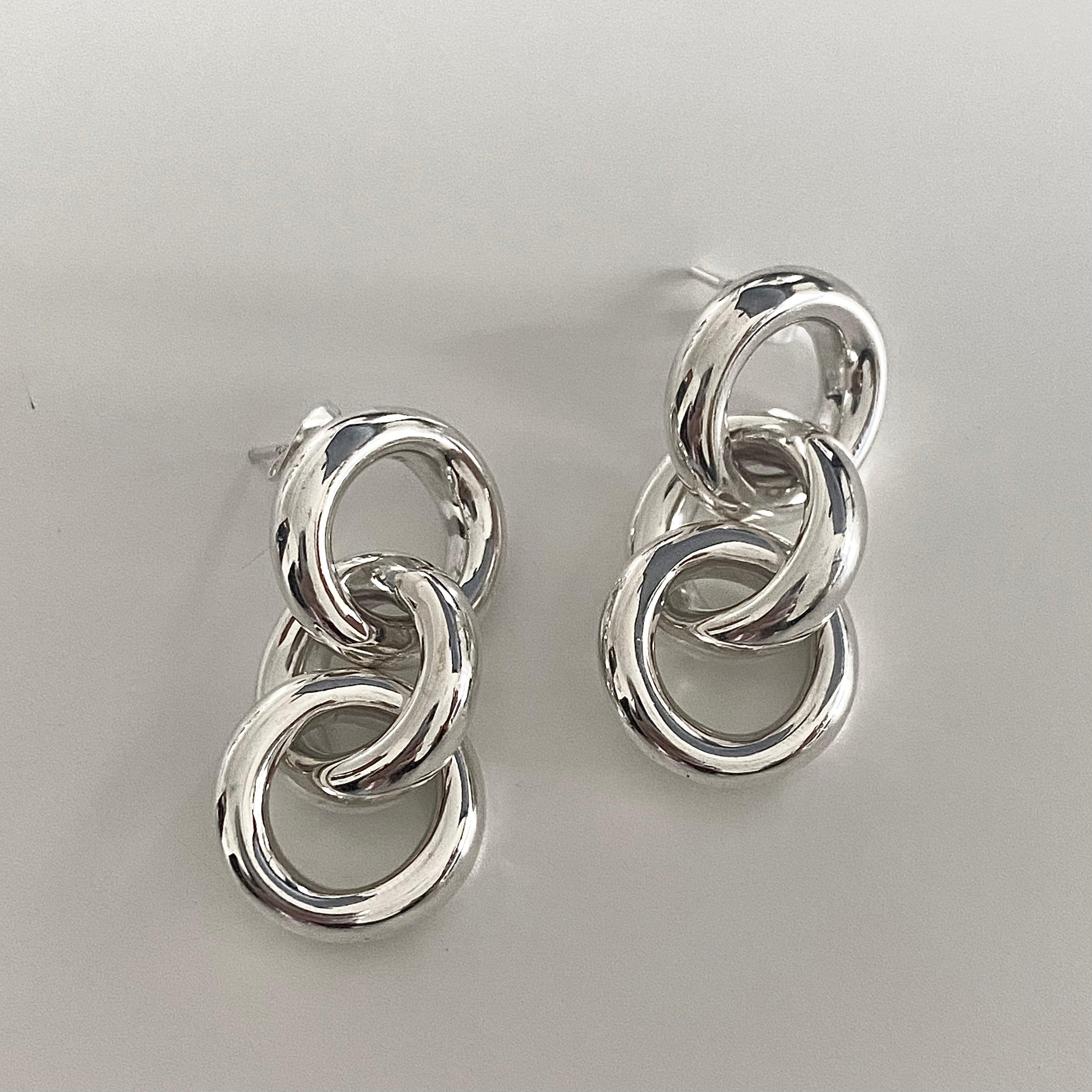 Interlinked Sterling Silver Circle Hoop Earrings