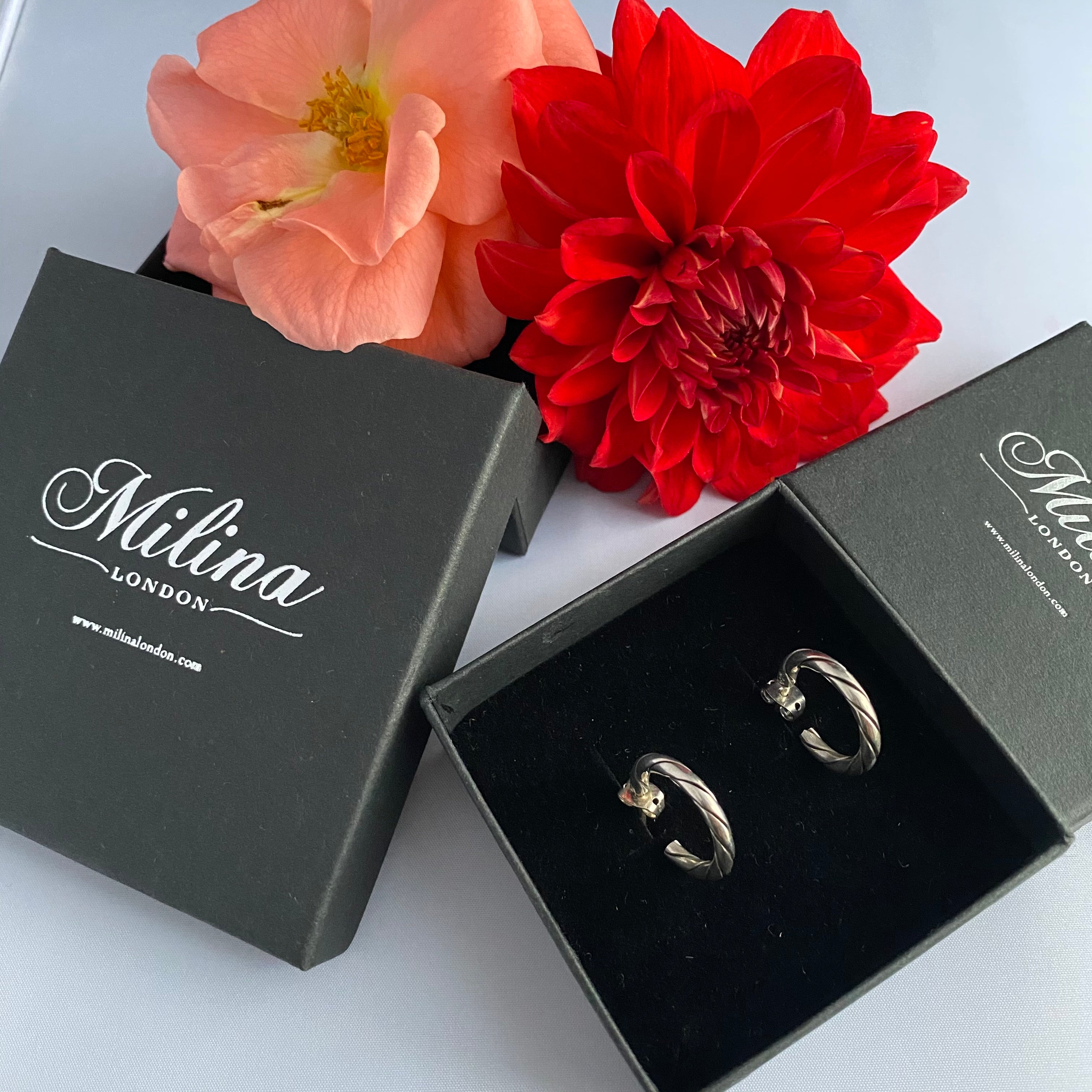 Sterling Silver Twisted Hoop Earrings