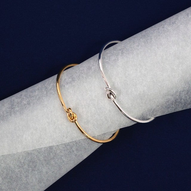 Gold Plated Sterling Silver Knot Cuff Bracelet